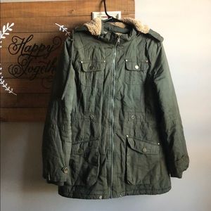 Utility green winter coat